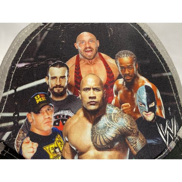 WWE Cap 2013 Gray Black Brim John Cena The Rock CM Punk Ryback - Picture 5 of 10
